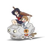  2girls crossover highres kill_la_kill mankanshoku_mako matoi_ryuuko multiple_girls senketsu wacky_races 