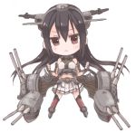 1girl character_request chibi kantai_collection long_hair looking_at_viewer s@ki_kilisawa simple_background skirt solo white_background 