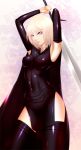  arms_up bad_id bare_shoulders blonde_hair cape clare clare_(claymore) claymore claymore_(sword) detached_sleeves grey_eyes mogu short_hair sword thigh-highs thighhighs weapon 