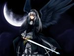  blackwing_phoenix blackwingphoenix dress hairband long_hair red_eyes rozen_maiden silver_hair suigintou sword weapon wings 