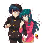  chinese_clothes couples green_hair long_hair purple_hair ranma_1/2 saotome_ranma shampoo_(ranma_1/2) single_braid 