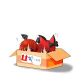  animal_ears bad_id bat_wings box cardboard_box cat_ears for_adoption head_wings headwings in_box in_container kaenbyou_rin koakuma o_zabu_@_kou_??_kiri_-_12 red_hair redhead touhou twinkleamulet wings 