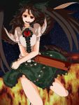  brown_hair eyes long_hair red_eyes reiuji_utsuho touhou tsumidango tsuyadashi_shuuji wings 