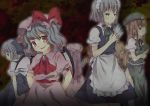  back-to-back bat_wings cirno dark fang flandre_scarlet hong_meiling izayoi_sakuya looking_at_viewer maki_(natoriumu) patchouli_knowledge remilia_scarlet rumia the_embodiment_of_scarlet_devil touhou wings 