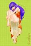  barefoot chinadress cute panties purple_hair ranma_1/2 shampoo_(ranma_1/2) violet_eyes 