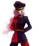  cross grey_eyes hat kebin kibin long_hair military military_uniform peaked_cap silver_hair touhou uniform yagokoro_eirin 