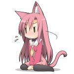  cat_ears cat_tail chibi hayate_no_gotoku! katsura_hinagiku kohinata_sora long_hair lowres pantyhose pink_hair school_uniform solo tail |_| 