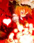  blonde_hair danmaku flandre_scarlet hat heart light light_particles looking_down magic mondo open_mouth red_eyes short_hair smile solo touhou wings 