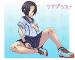  bob_cut kobayakawa_rinko love_plus minarai oekaki school_uniform shoes skirt sneakers watch wristwatch 
