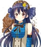  bandana blue_hair blush brown_eyes long_hair love_live!_school_idol_project smile sonoda_umi 