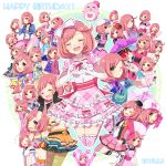  animal_costume animal_ears ayase_naru closed_eyes dated dress fake_animal_ears gloves happy_birthday hat heart heart_hands long_hair lovelyn multiple_persona navel open_mouth pink_hair pretty_rhythm pretty_rhythm_rainbow_live rabbit_ears ruka192 short_hair skates smile thigh-highs v winking yellow_eyes 