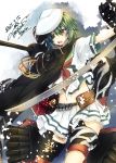  cape cutlass eyepatch green_eyes hat highres kantai_collection kiso_(kantai_collection) school_uniform serafuku short_hair yuihira_asu 