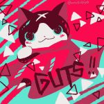  :3 blush cape cat english fuyunyan limited_palette looking_at_viewer no_humans scar solo twitter_username umi_(srtm07) youkai youkai_watch 