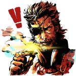  ! 1boy beard big_boss brown_hair cigar eyepatch facial_hair iroha_(akei0710) metal_gear_(series) metal_gear_solid_v smoke solo v 