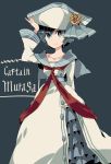  1girl alternate_costume anchor black_hair character_name dress english green_eyes hat murasa_minamitsu ribbon sailor_collar short_hair smile solo touhou yoshinaga_p 