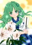 commentary_request flower kochiya_sanae lily_(flower) touhou yuzuna99 