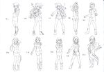  6+girls aoba_(kantai_collection) ashigara_(kantai_collection) atago_(kantai_collection) character_name full_body furutaka_(kantai_collection) graphite_(medium) haguro_(kantai_collection) hat kako_(kantai_collection) kantai_collection long_hair machinery mogami_(kantai_collection) multiple_girls myoukou_(kantai_collection) nachi_(kantai_collection) navel school_uniform serafuku shirubaburu short_hair shorts skirt tagme takao_(kantai_collection) traditional_media turret 