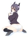  ass eyepatch headgear kantai_collection koba panties short_hair sweater tenryuu_(kantai_collection) underwear 