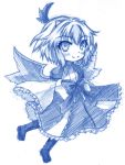  1girl bird_wings blush horns monochrome short_hair sketch solo tokiko_(touhou) touhou white_background yuran_(kuen-hien) 