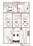  coin_purse comic highres kantai_collection monochrome moomin moomintroll northern_ocean_hime rain sazanami_konami storm_cloud translated umbrella walking 