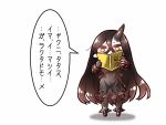  1girl black_dress black_hair book covered_mouth dress kantai_collection long_hair reading red_eyes shinkaisei-kan simple_background tanaka_kusao translation_request very_long_hair white_background 