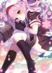  1girl artist_request beret gloves harusame_(kantai_collection) hat kantai_collection long_hair pink_eyes pink_hair school_uniform serafuku side_ponytail skirt solo 