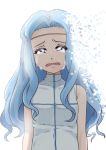  1girl blue_eyes blue_hair crying dissolving ezekiel_(junketsu_no_maria) highres junketsu_no_maria long_hair looking_at_viewer solo tears wo_jianqiang_fu_guo 