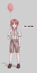  1boy balloon child jojo_no_kimyou_na_bouken kakyouin_noriaki lanxjourney limited_palette necktie pink_hair shorts solo suspenders younger 