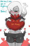  1girl black_sclera blue_eyes blush darkrai grey_skin heart lightsource monster_girl personification pixiv_thumbnail pokemon solo tsundere white_hair 