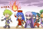  1boy 6+girls :d angry annoyed blue_eyes blue_hair blush boots bow_(weapon) cecilia_(fire_emblem) chibi closed_eyes clouds envy fire fire_emblem fire_emblem:_fuuin_no_tsurugi full-face_blush gameplay_mechanics green_eyes green_hair headband jewelry lalum lilina long_hair magic multiple_girls musical_note open_mouth orange_hair pantyhose polearm purple_hair reverse_(bluefencer) short_hair smile sofiya spear sue_(fire_emblem) thany very_long_hair violet_eyes weapon wolt 