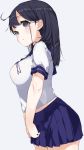  1girl black_eyes black_hair highres kantai_collection kayahara_(kayaka) long_hair skirt uniform ushio_(kantai_collection) 