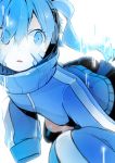  1girl blue_eyes blue_hair ene_(kagerou_project) headphones highres kagerou_project long_hair sakutoko sleeves_past_wrists solo twintails 