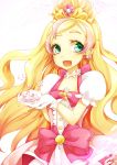  &gt;_&lt; blonde_hair blue_eyes blush choker cure_flora dress gloves go!_princess_precure haruno_haruka long_hair magical_girl odango 