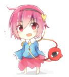  1girl chibi komeiji_satori pink_hair red_eyes short_hair solo third_eye tosura-ayato touhou 