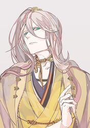  1boy hachisuka_kotetsu japanese_clothes long_hair ponytail purple_hair solo subdue_ezwei touken_ranbu 