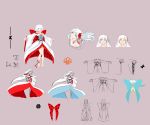  1girl absurdres blue_eyes clothes concept_art design highres japanese_clothes original pinkisch white_hair 