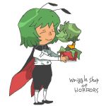  1girl antennae ascot audrey_ii cape flower green_hair kazami_yuuka little_shop_of_horrors onikobe_rin short_hair smile touhou wriggle_nightbug 