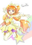  amanogawa_kirara blush cure_twinkle dress gloves go!_princess_precure happy long_hair magical_girl orange_hair ribbon twintails violet_eyes 