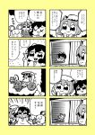  3girls 4koma :3 animal_ears bkub cart cat_ears chen comic hat highres inaba_tewi monochrome mouse_ears multiple_4koma multiple_girls nazrin rabbit_ears sweat touhou translation_request 