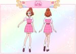  blue_eyes character_sheet dress go!_princess_precure haruno_haruka odango official_art orange_hair short_hair 