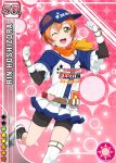  baseball cap character_name green_eyes happy hoshizora_rin jersey love_live!_school_idol_festival love_live!_school_idol_project orange_hair short_hair sports wink 