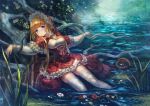  1girl blonde_hair blue_eyes feet_in_water frills long_hair original soaking_feet solo terai_(teraimorimori) thigh-highs water 