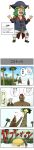  3boys 4koma absurdres coconut coconut_tree comic dark_skin glasses hat highres long_image mohawk multiple_boys nose_ring original pageratta palm_tree pince-nez tall_image tree 