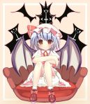  blue_hair hat red_eyes remilia_scarlet short_hair touhou tsunono wings 