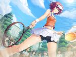  blue_eyes from_below game_cg mecha_mimi redhead tennis tennis_racket visor 