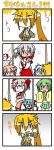  &gt;_&lt; 4koma :3 akita_neru blush cheek_pinching cheerleader chibi chibi_miku china_dress chinese_clothes comic fl-chan fl_studio gohei hatsune_miku japanese_clothes kasane_teto kiyone_suzu megurine_luka miko minami_(colorful_palette) pinching silent_comic sweat utau vocaloid voyakiloid yowane_haku yowaneko |_| 