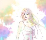  1girl bare_shoulders colorful dress final_fantasy final_fantasy_vii long_hair lowres smile solo tifa_lockhart 