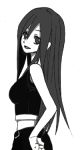  1girl final_fantasy final_fantasy_vii looking_at_viewer looking_back lowres monochrome open_mouth smile solo tifa_lockhart 