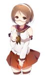  1girl bespectacled brown_eyes brown_hair glasses hairband harusawa kantai_collection natori_(kantai_collection) short_hair uniform 