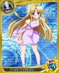  1girl arms_behind_back asia_argento bishop_(chess) blonde_hair bra dress green_eyes high_school_dxd long_hair looking_at_viewer official_art panties side-tie_panties smile solo trading_cards underwear very_long_hair 